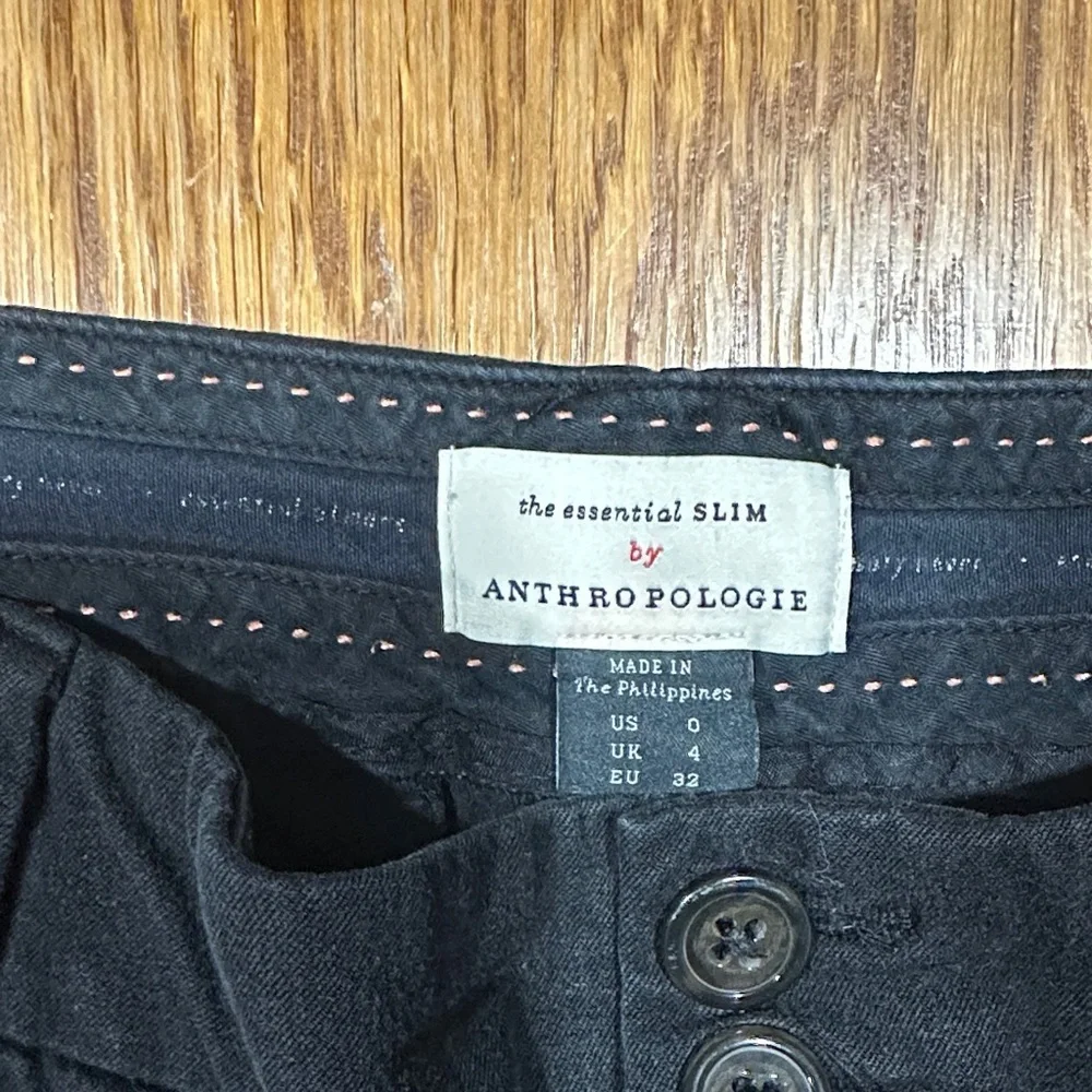 *ANTHROPOLOGIE* Black The Essential Slim Dress Pants Size 0